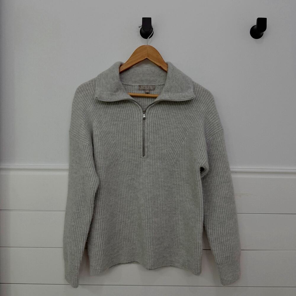 Women’s J. Crew Half Zip Stretch Pullover Sweater Gray Size XS